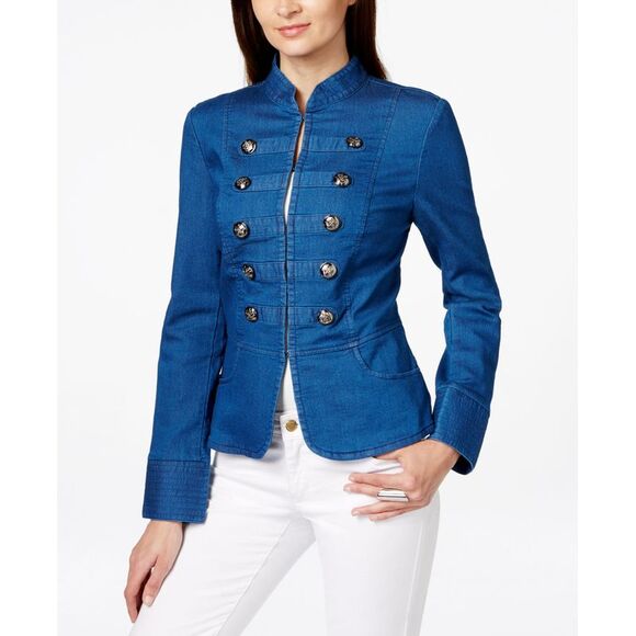 Inc International Concepts Denim Military Jacket - Picture 1 of 3